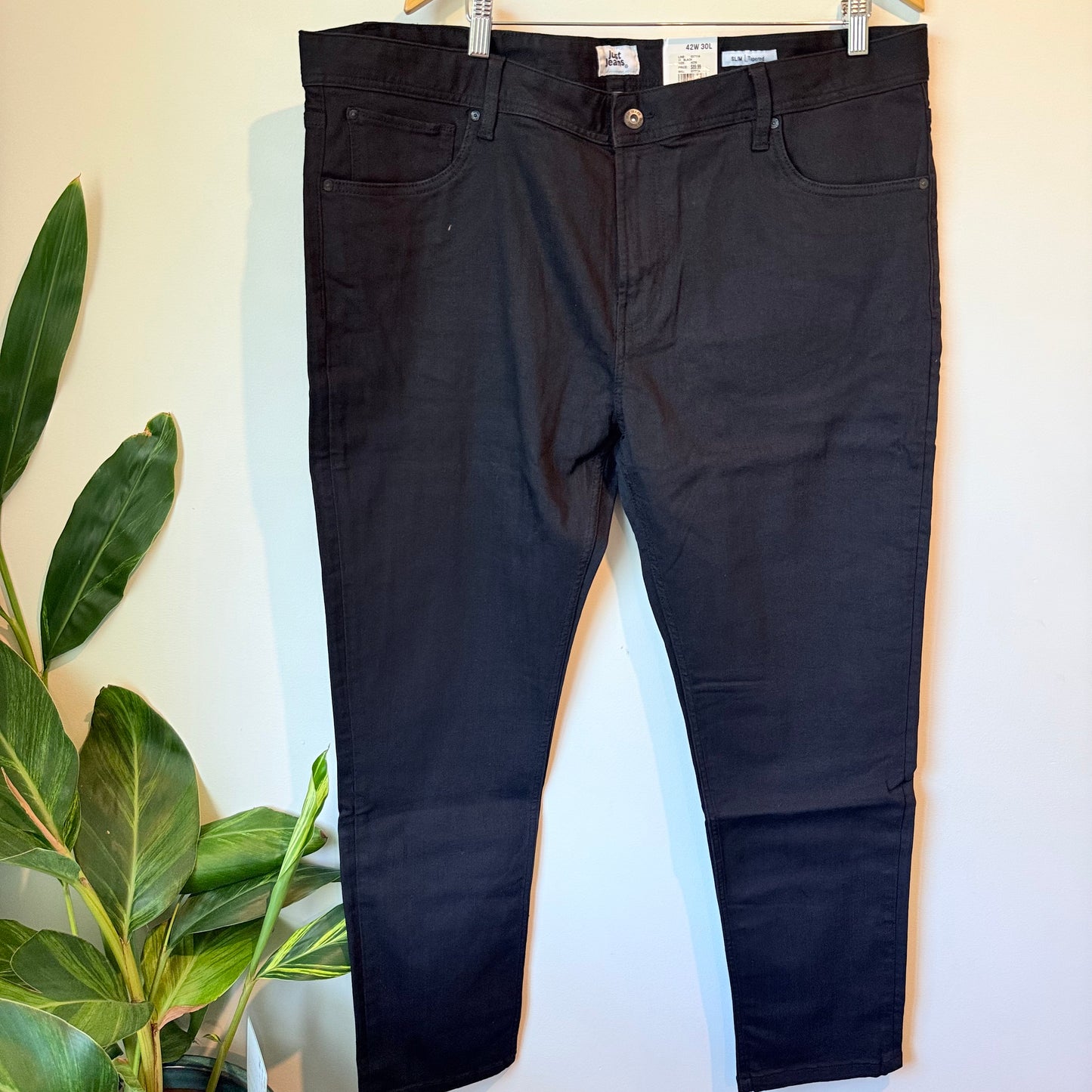 Just Jeans Slim Tapered Power Stretch Denim Black - Size 42W 30L