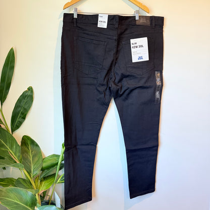 Just Jeans Slim Tapered Power Stretch Denim Black - Size 42W 30L
