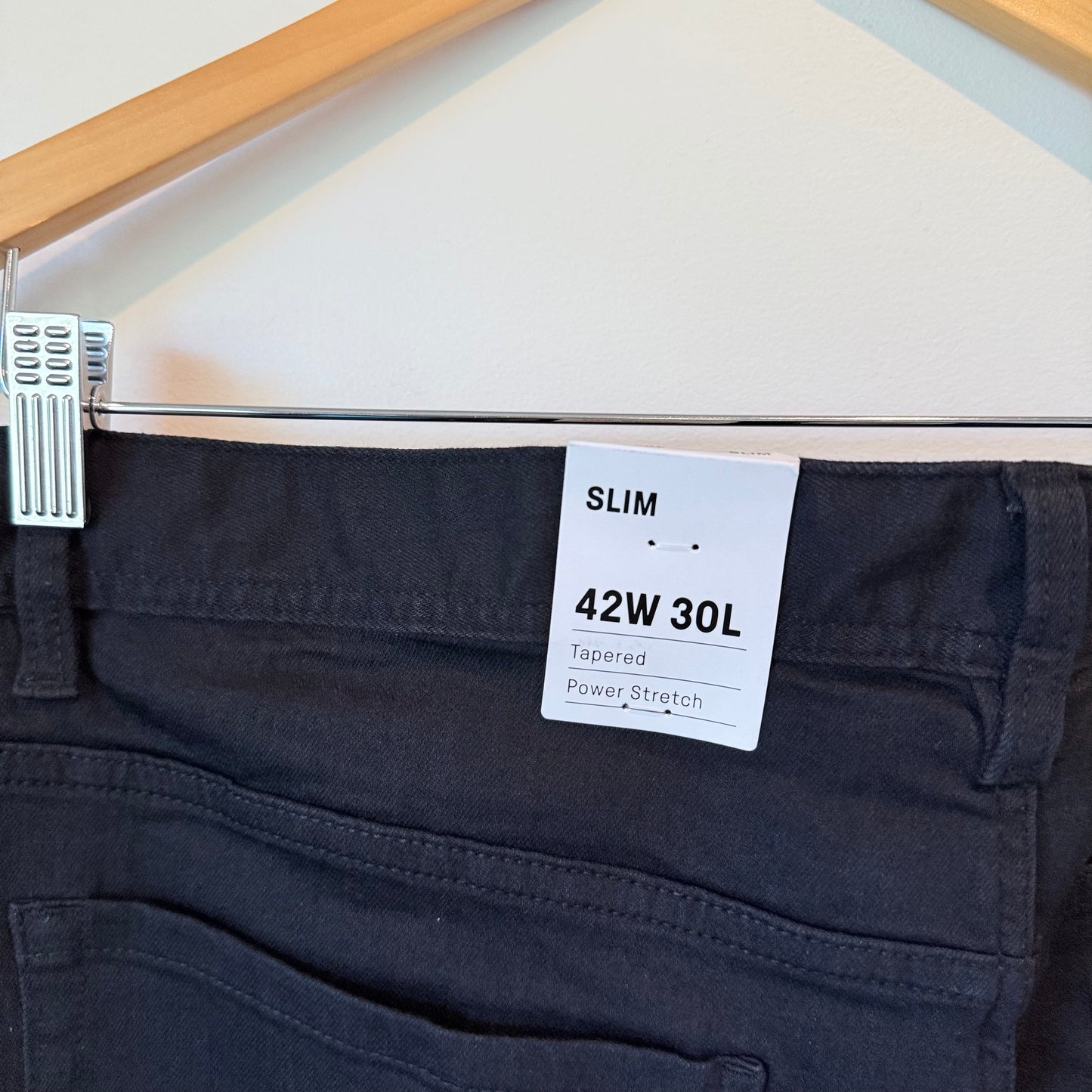 Just Jeans Slim Tapered Power Stretch Denim Black - Size 42W 30L