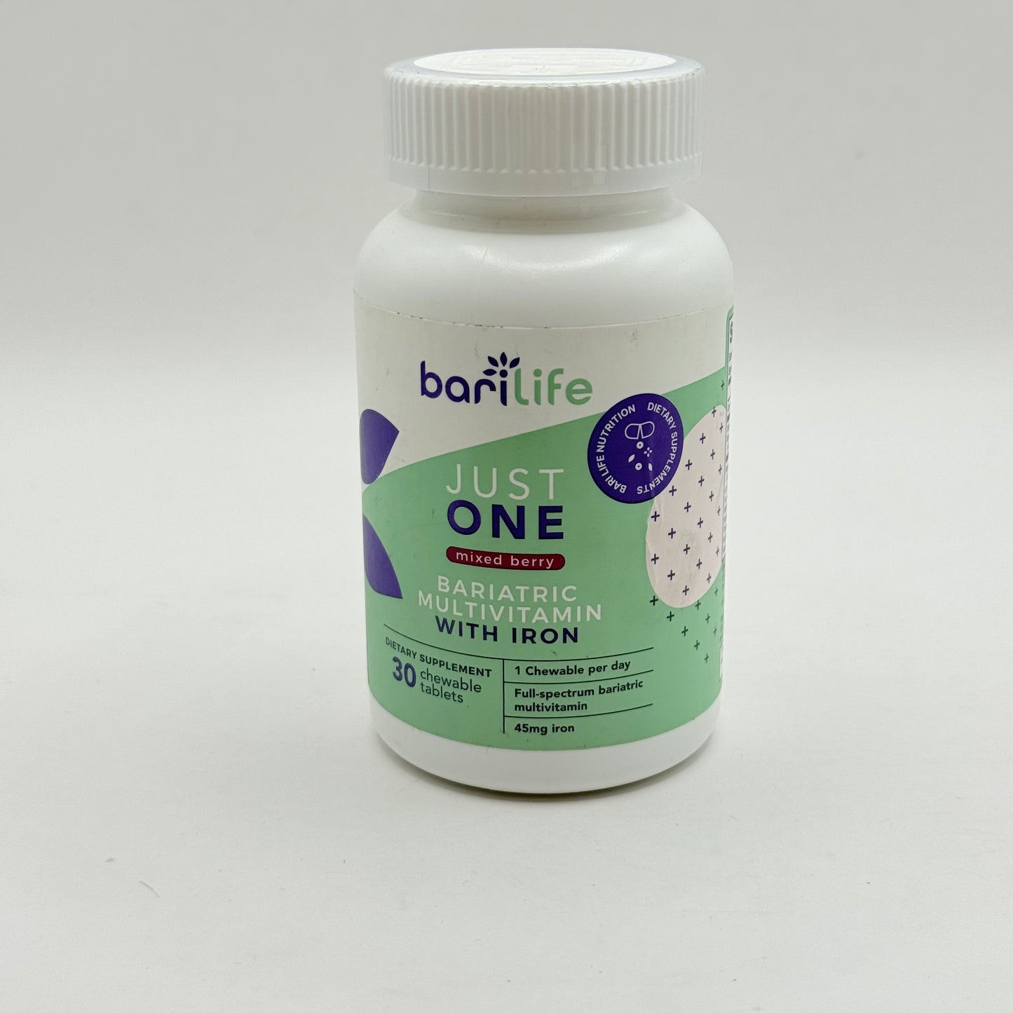 Barilife Just One Chewable – 30-Count Bariatric Multivitamin with Iron