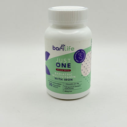 Barilife Just One Chewable – 30-Count Bariatric Multivitamin with Iron