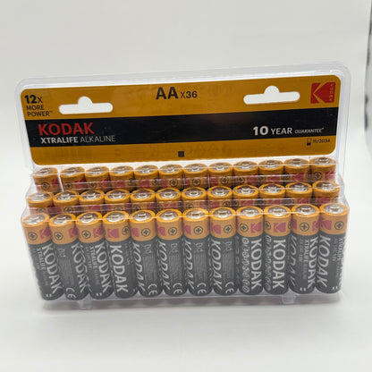 Kodak xtralife alkaline batteries - aa x 36 - general purpose batteries original photo - what’s new stationery
