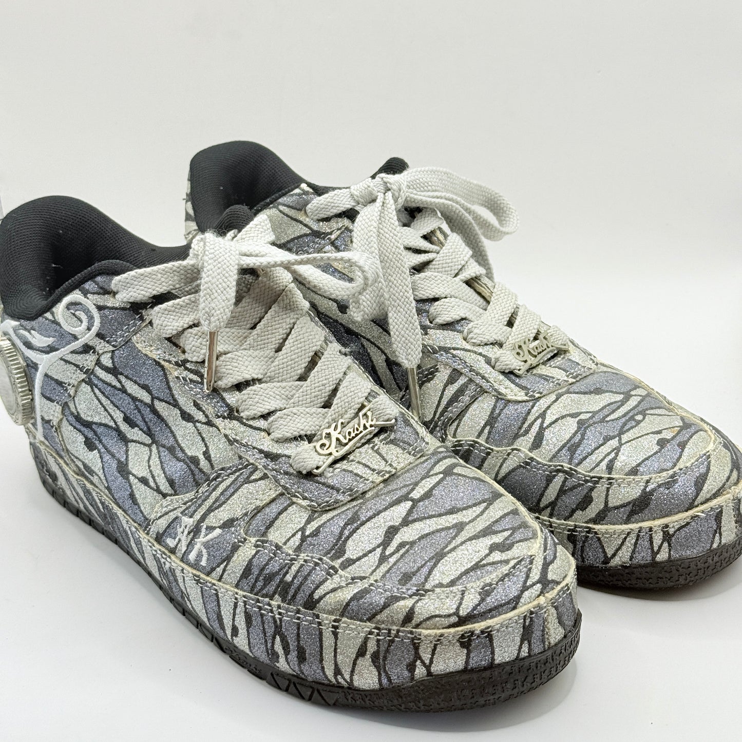 Kashi Urban Abstract Glitter Low-Top Sneakers Size 8