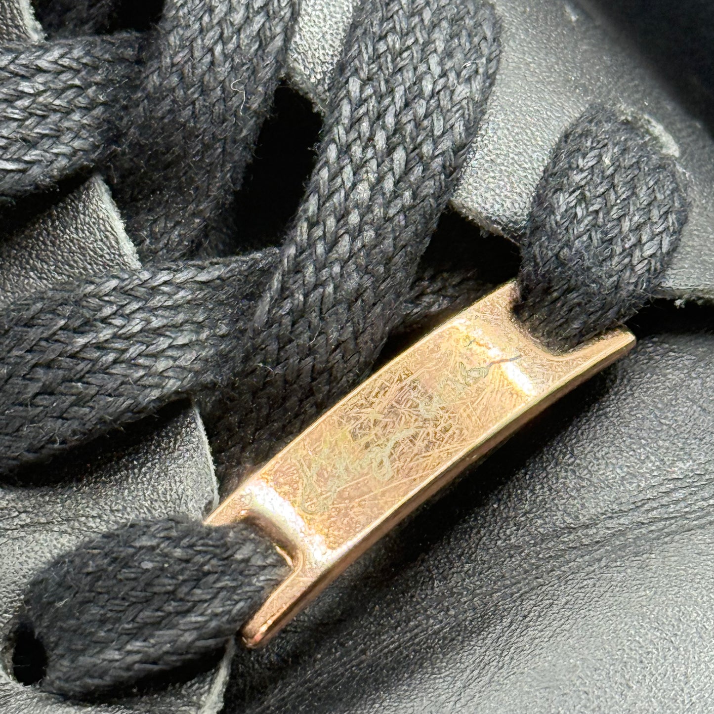 Kathryn Wilson Black Leather & Rose Gold Studded Sneakers - Size 39