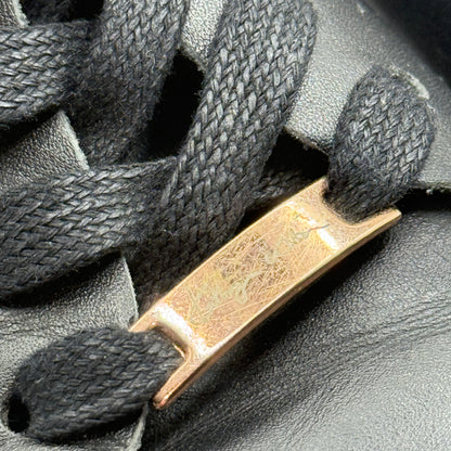 Kathryn Wilson Black Leather & Rose Gold Studded Sneakers - Size 39