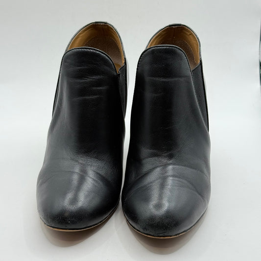 Kay Unger New York Black Leather Block Heel Ankle Boots - Size 6M