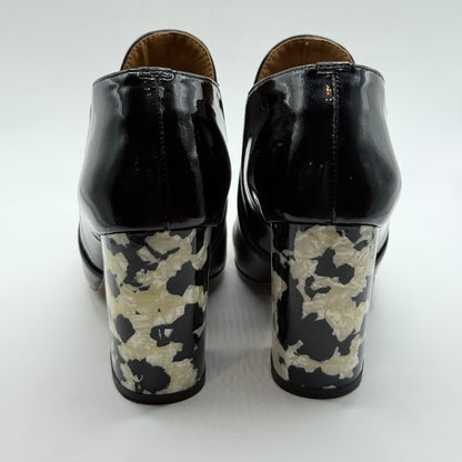 Kay Unger New York Black Leather Block Heel Ankle Boots - Size 6M