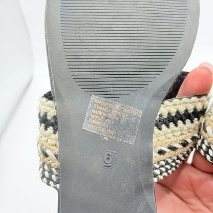 Kelia Woven Toe Loop Sandals - Size 6