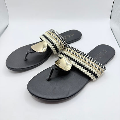 Kelia Woven Toe Loop Sandals - Size 6