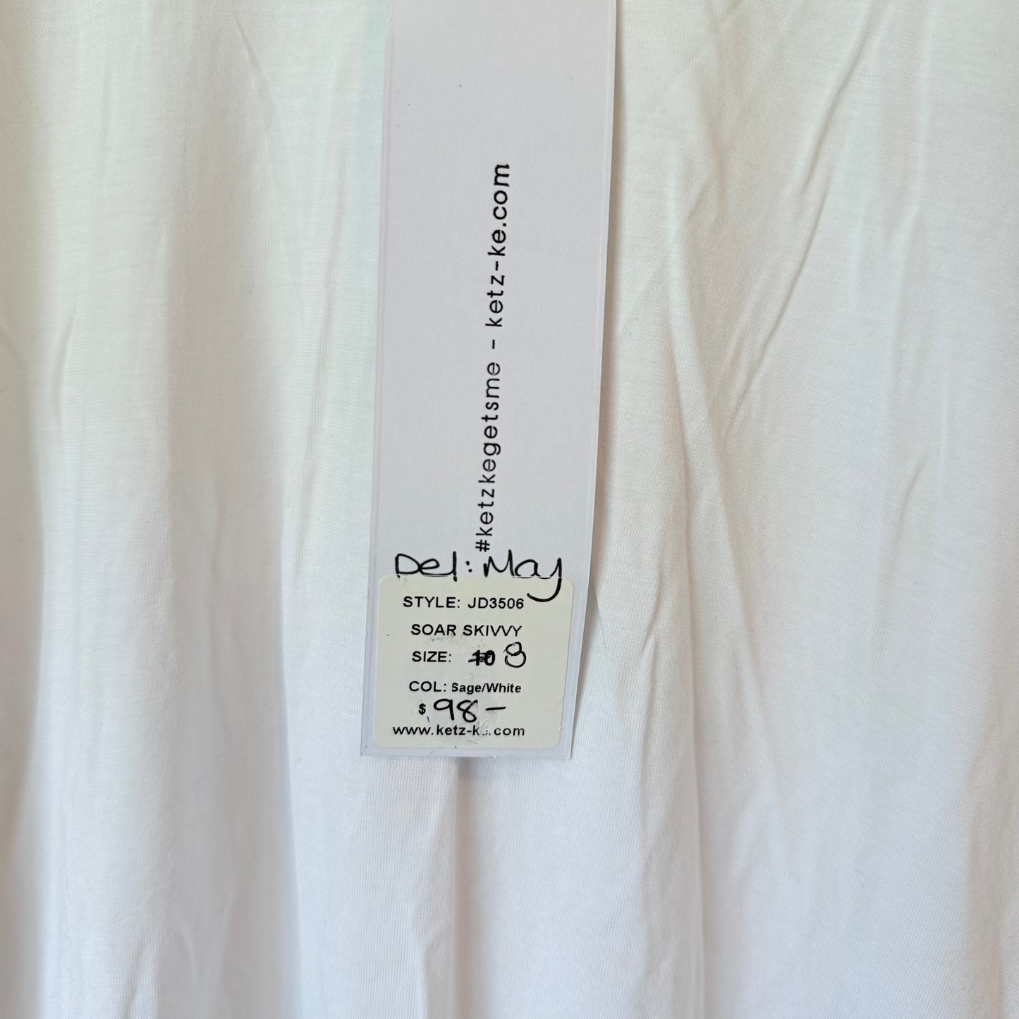 Ketz-ke Soar Rayon Skivvy Long Sleeve Top - Size 8