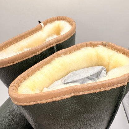Keuzi Leather Sheepskin Boots Forest Green US M8 W9