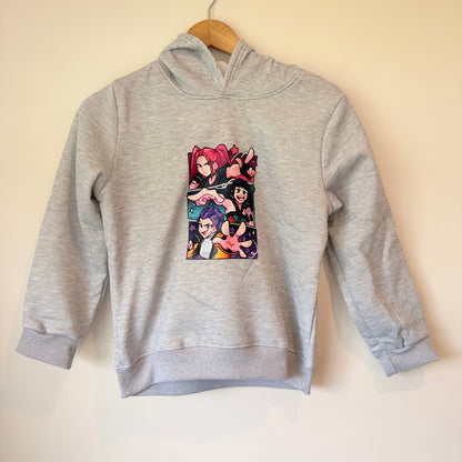 Kids' K-Pop Demon Hunters Huntrix Hoodie - Grey