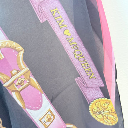 Kim mcqueen curve printed pareo – black and pink - scarves & shawls accessories women’s apparel