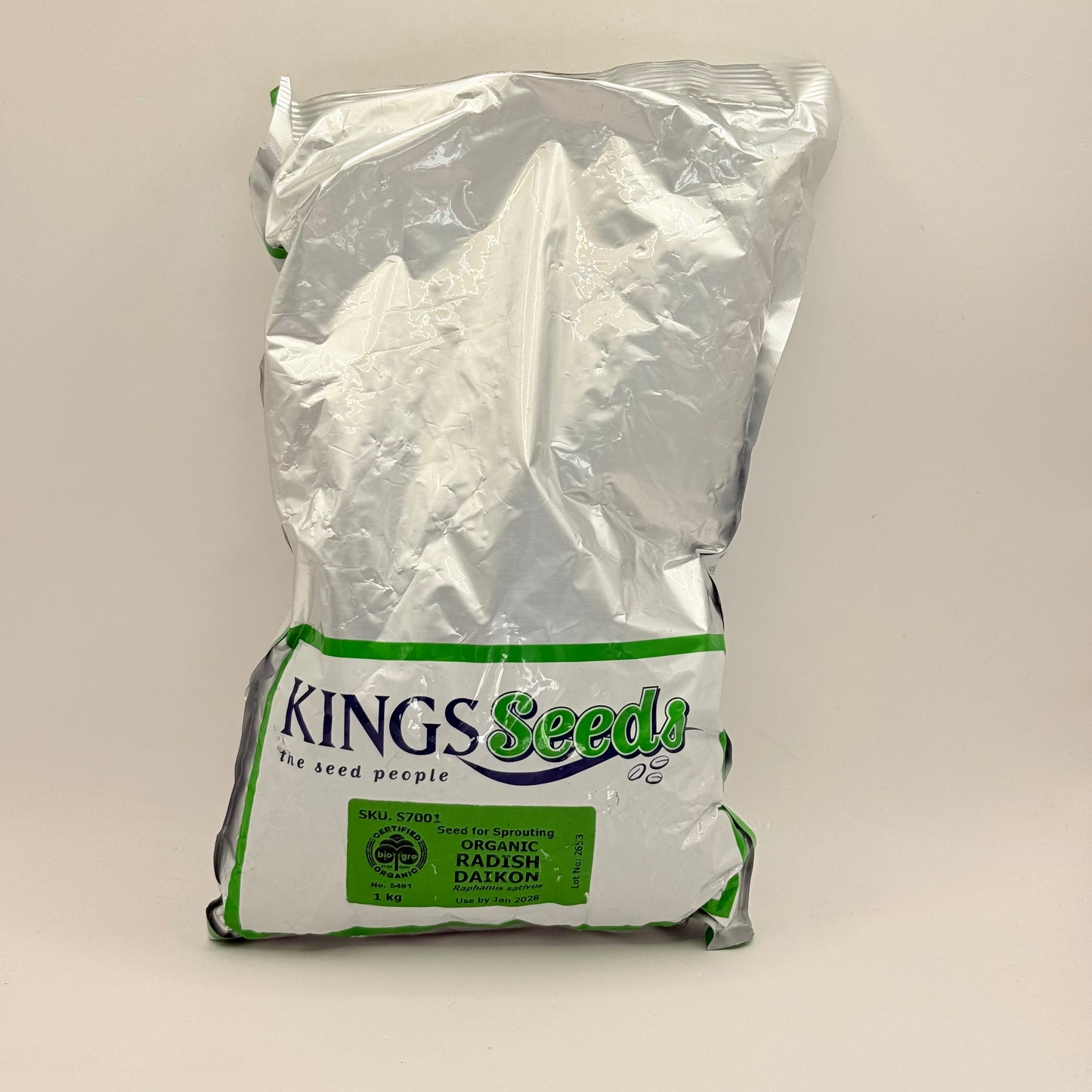 Kings Seeds Organic Daikon Radish Sprouting Seeds (1kg)