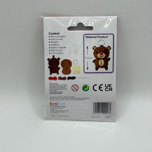 Krafun diy bear keyring craft kit – make your own plush bear - needlecraft kits original photo - what’s new crafts