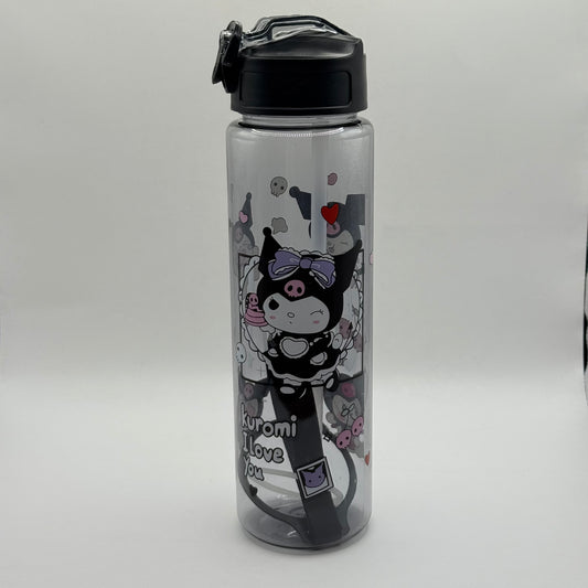 Kuromi Water Bottle with Strap & Straw 1.5L