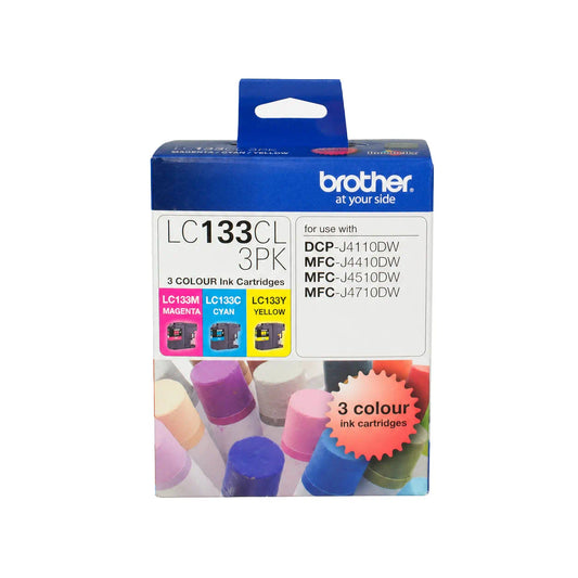 Brother LC133CL-3PK Genuine 3 Colour Ink Cartridge Value Pack