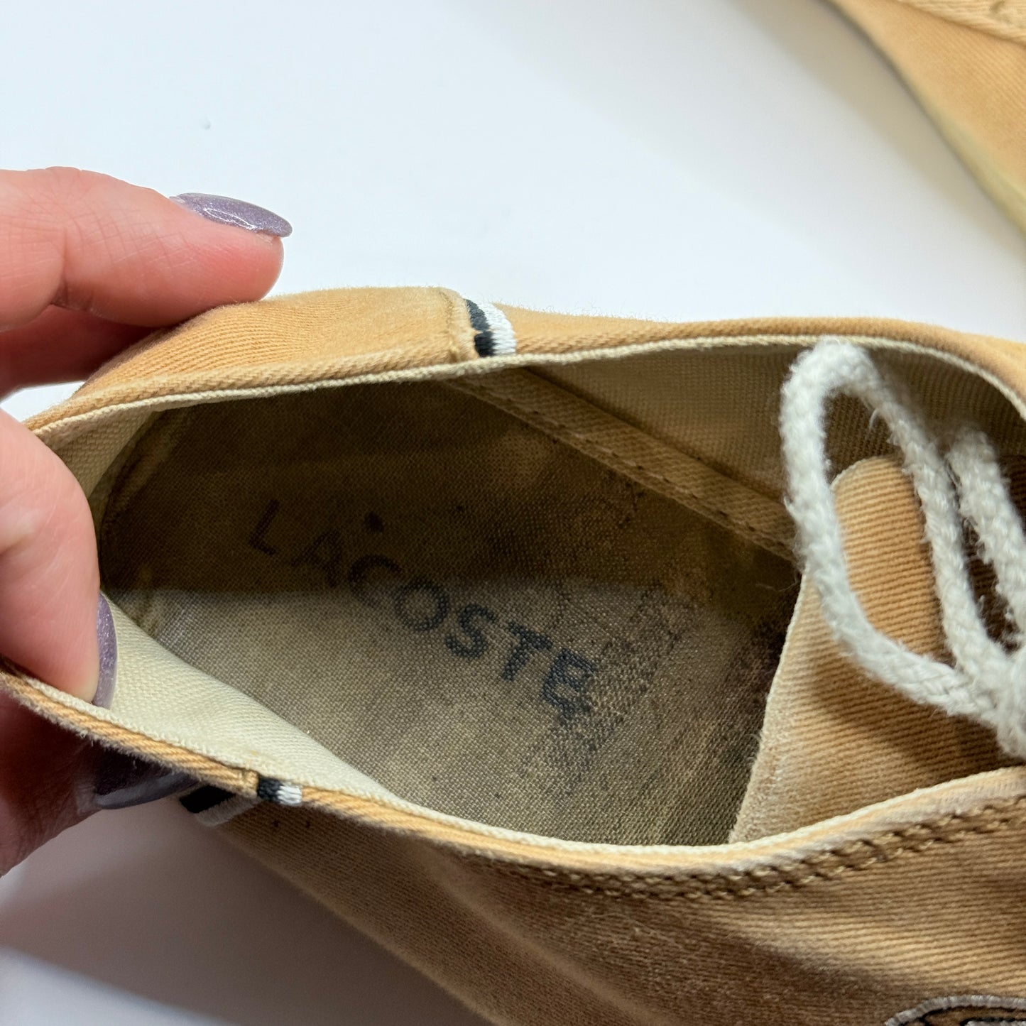 Lacoste Canvas Deck Shoes – Size 8