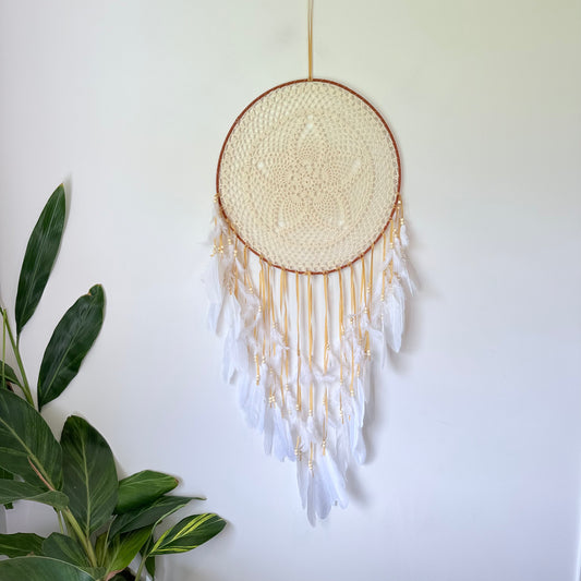 Large Boho Crochet Dream Catcher - 40cm Hoop