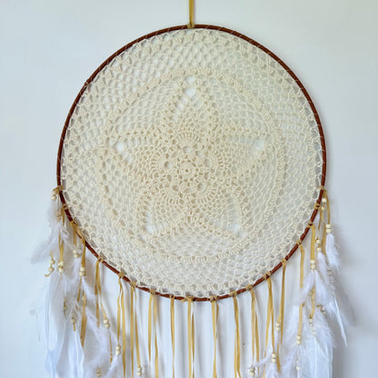 Large Boho Crochet Dream Catcher - 40cm Hoop