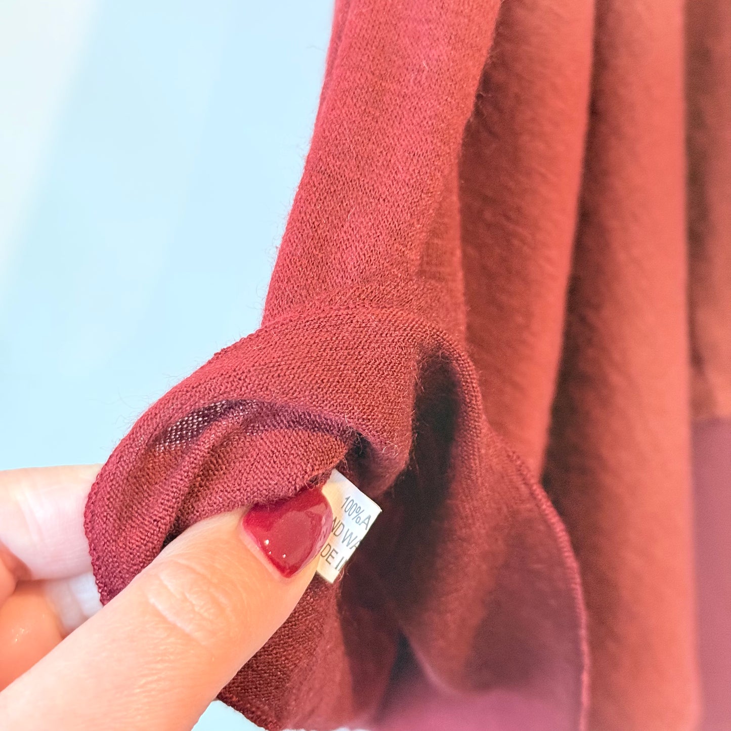Layered Burgundy Poncho (One Size)