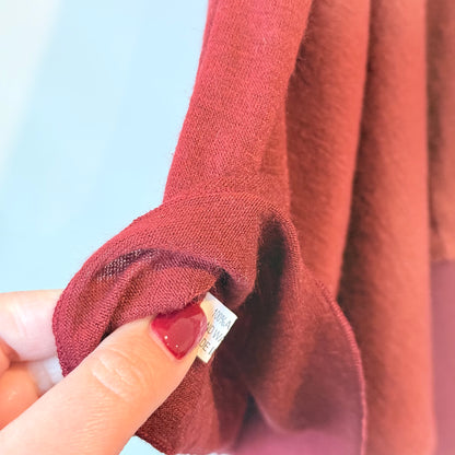 Layered Burgundy Poncho (One Size)