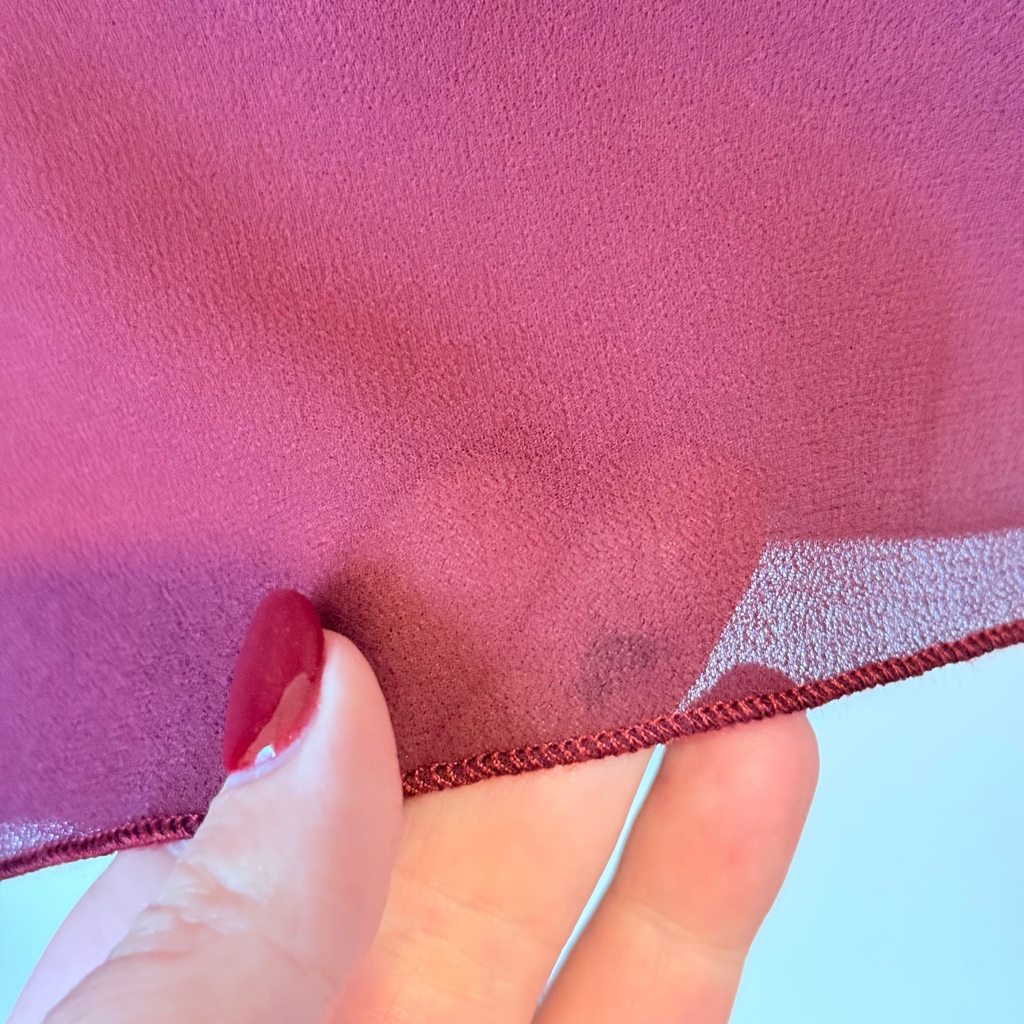 Layered Burgundy Poncho (One Size)