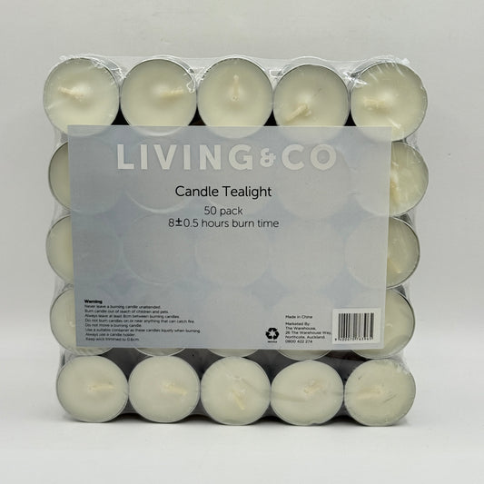 Living & Co Candle Tealights 50 Pack