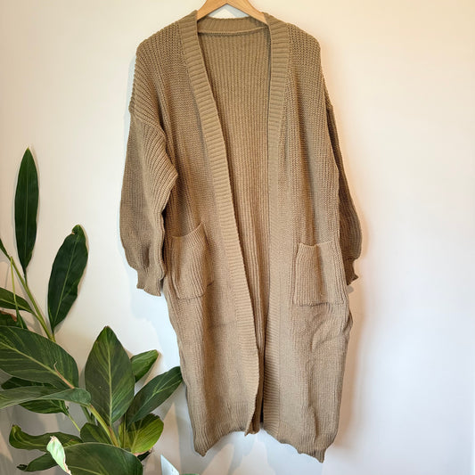 Long Chunky Knit Cardigan - XL