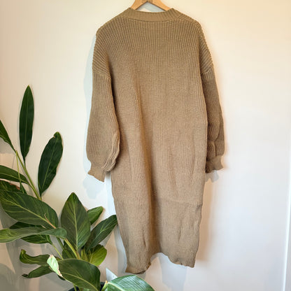 Long Chunky Knit Cardigan - XL