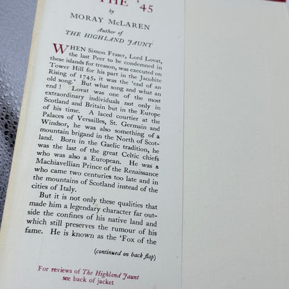 Lord Lovat of the '45 by Moray McLaren 1957 First Edition