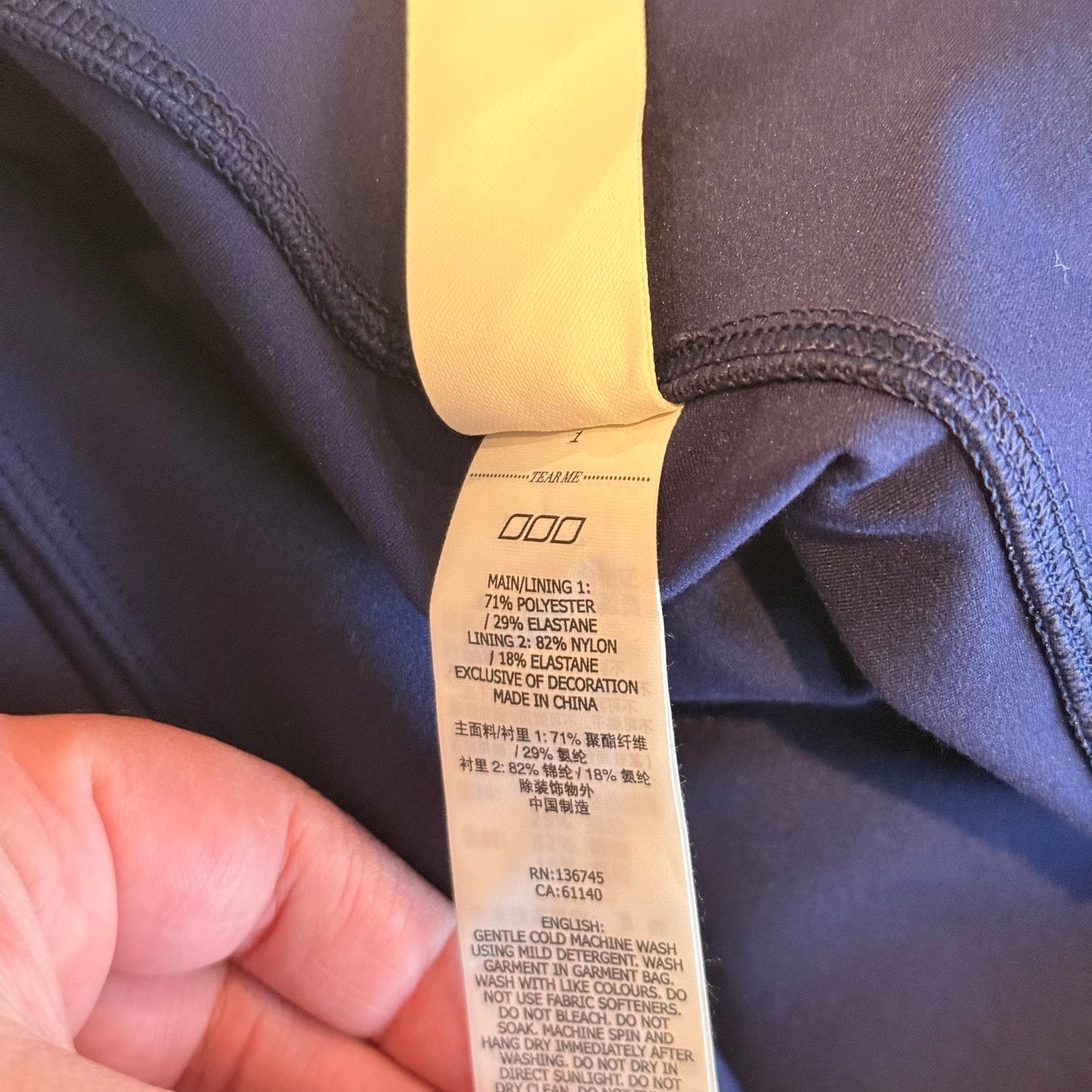 Lorna Jane Amy Phone Pocket 7/8 Tech Leggings - French Navy - XL