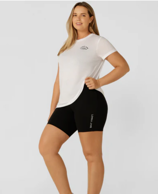 Lorna jane lotus no chafe 16cm bike shorts - black - size xl - shorts bottom women’s apparel