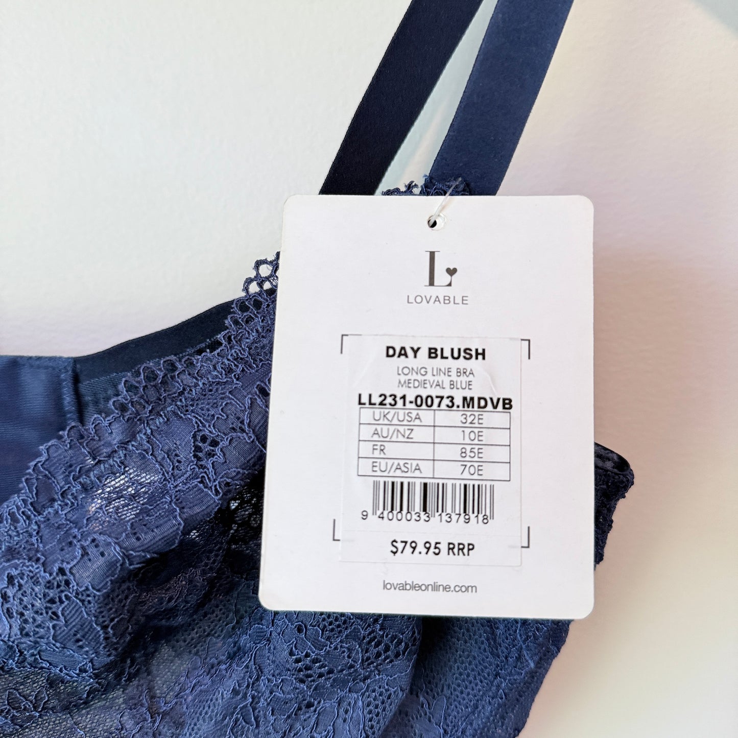 Lovable Day Blush Long Line Bra Size 10E (AU)