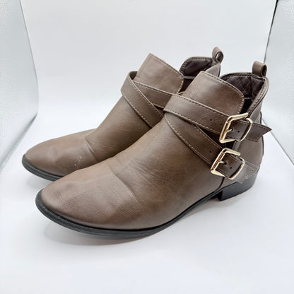 MRP Double Buckle Ankle Boots - Brown - Size 6