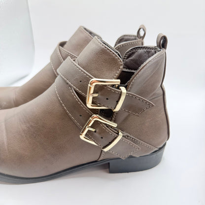 MRP Double Buckle Ankle Boots - Brown - Size 6