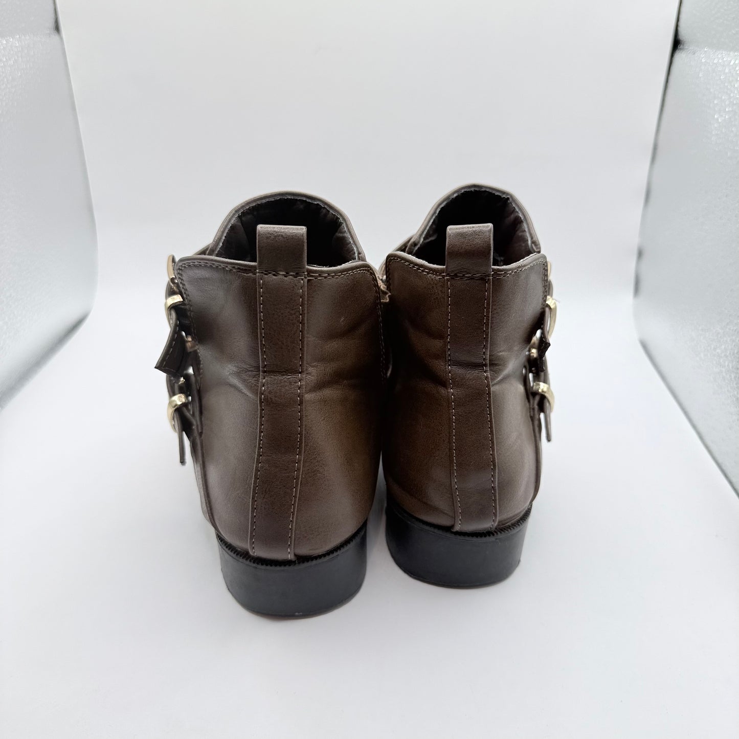 MRP Double Buckle Ankle Boots - Brown - Size 6