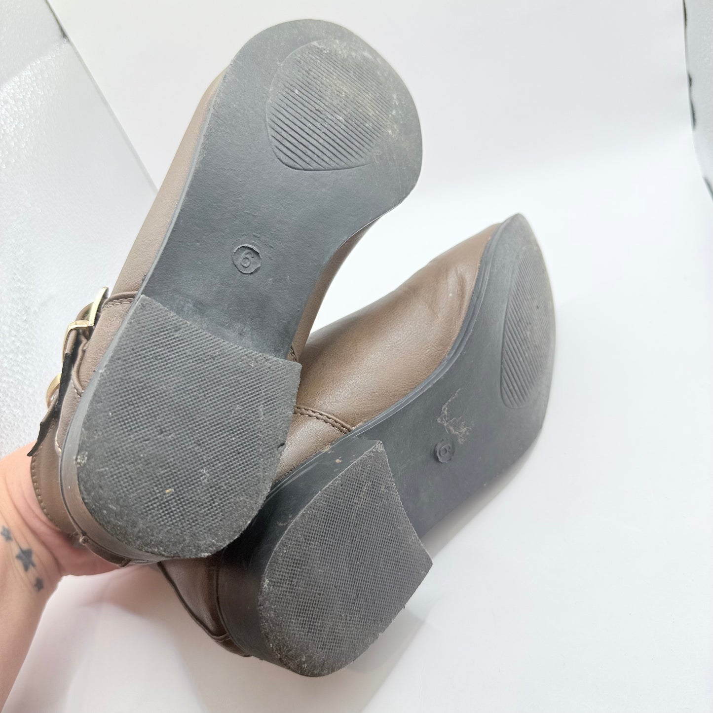 MRP Double Buckle Ankle Boots - Brown - Size 6