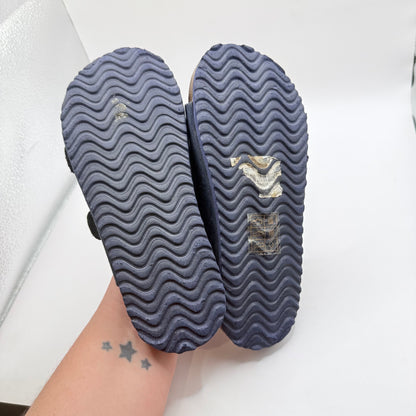 MRP Kids Double Buckle Slides - Blue Suede 22.5cm