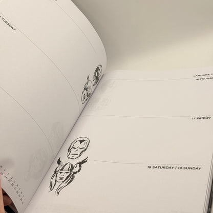 Marvel 2025 Diary – Illustrated Comic Character Pages
