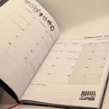 Marvel 2025 Diary – Illustrated Comic Character Pages