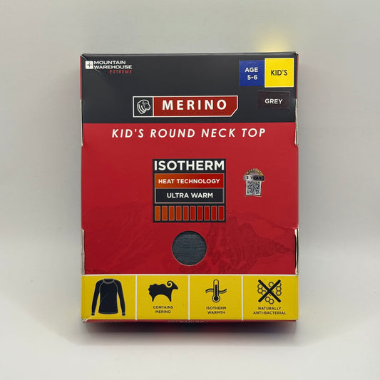 Mountain Warehouse Kids Merino Round Neck Top - Size 5-6