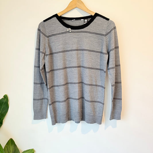 Merino Wool Striped Sweater - Size 12