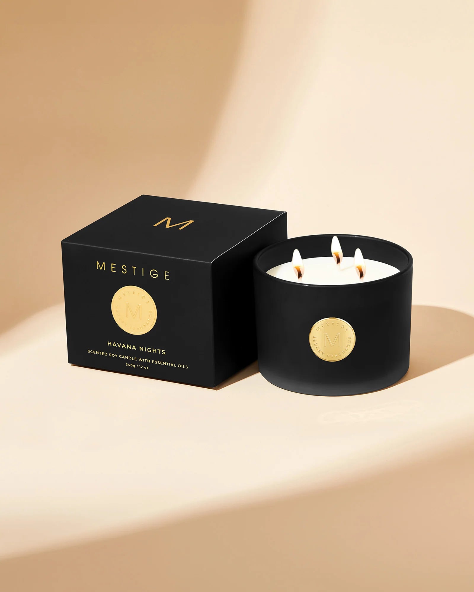 Mestige havana nights serenity candle — 340 g - candles from google - original photo home&living materials