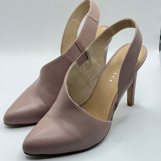 Mi Piaci Nude Blush Pink Leather Slingback Heels - Size 39
