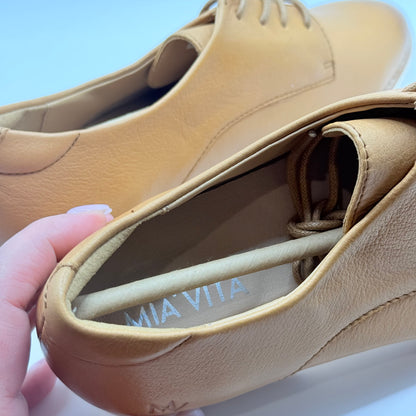 Mia Vita Rihannah Leather Lace-Up Shoes - Tan - Size 37