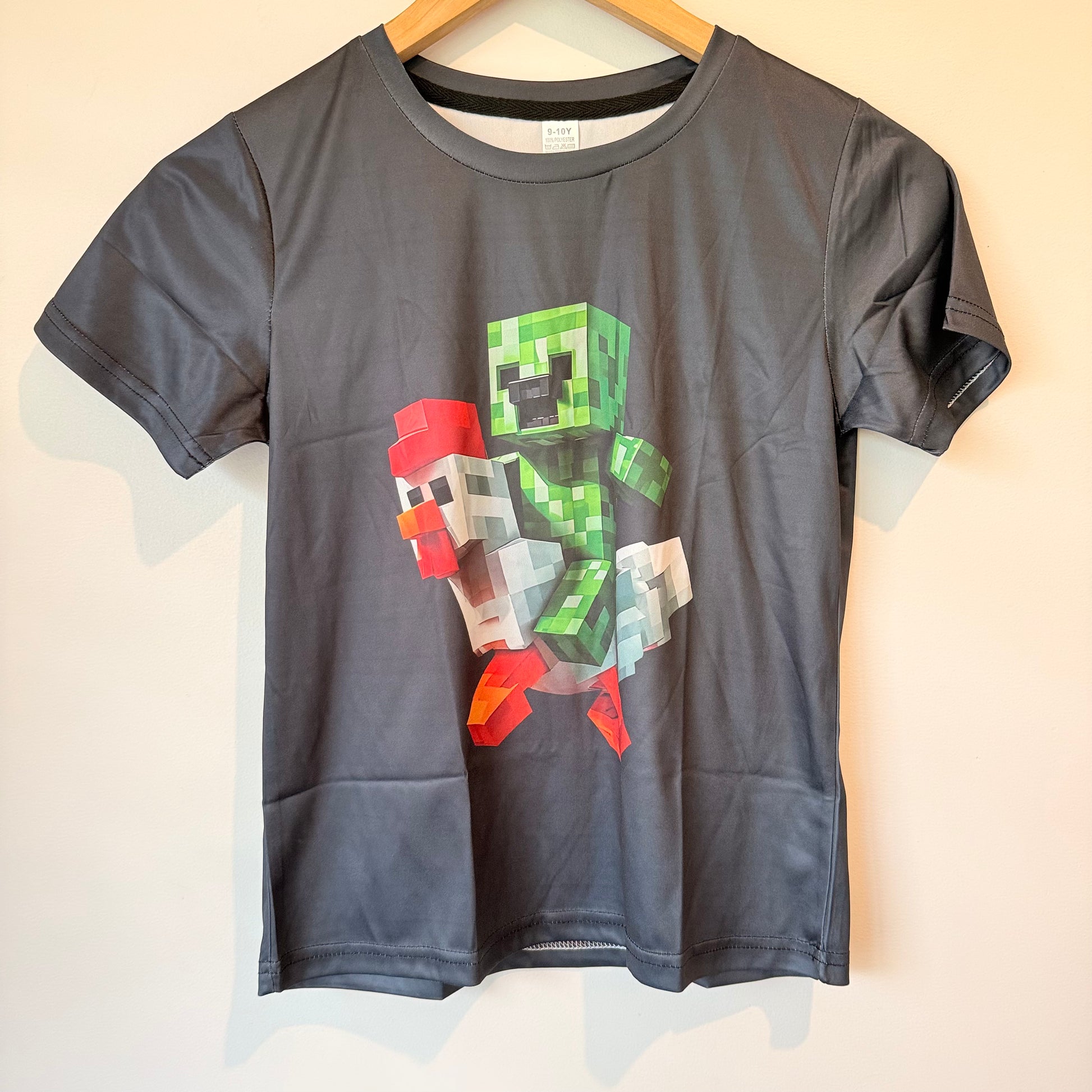 Minecraft creeper riding chicken t-shirt - kids size 7-9 - t-shirts baby clothing - original photo - what’s new