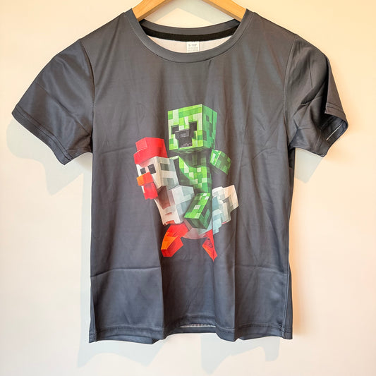 Minecraft creeper riding chicken t-shirt - kids size 7-9 - t-shirts baby clothing - original photo - what’s new