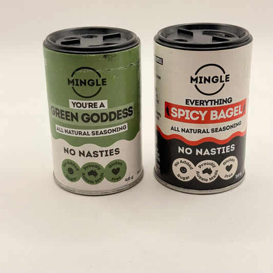 Mingle All Natural Seasoning Duo Green Goddess (40g) & Spicy Bagel (50g)