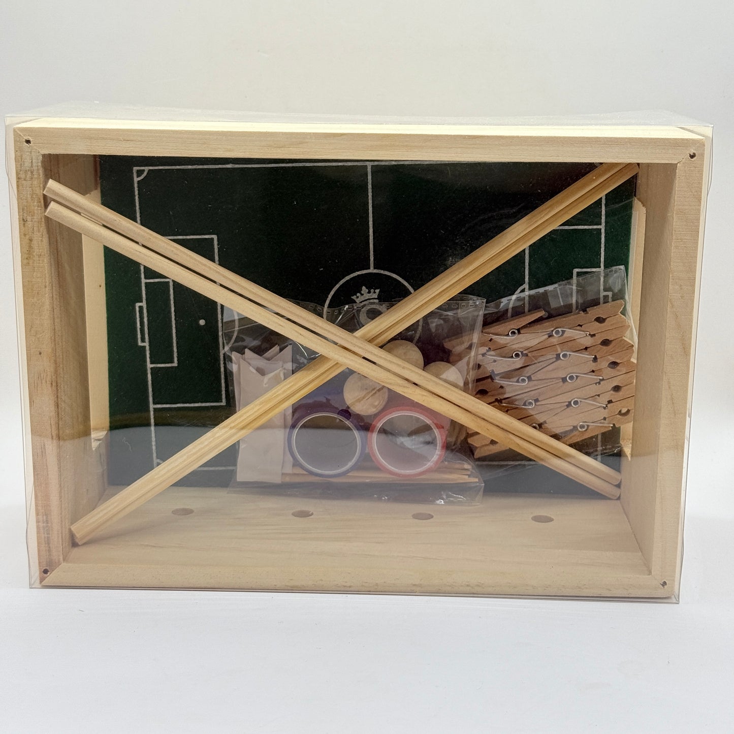 Mini Wooden Table Soccer Game – Portable Foosball Kit